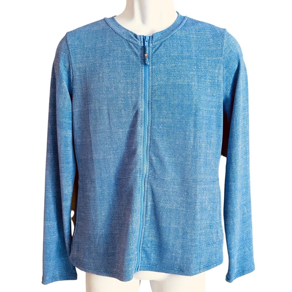 Tommy‎ Bahama Island Cays Rashguard L Full Zip Blue Monday Heather $128 NWT